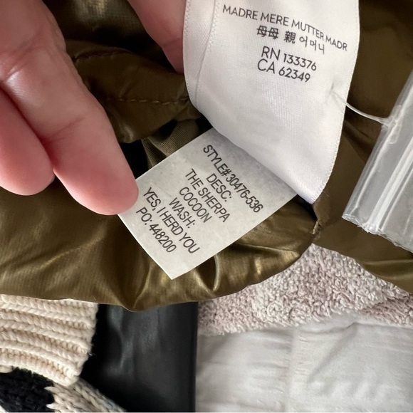 The Mother Jacket Coat Sherpa Cocoon Reversible Oversized New OS earthy granola - Picture 7 of 7